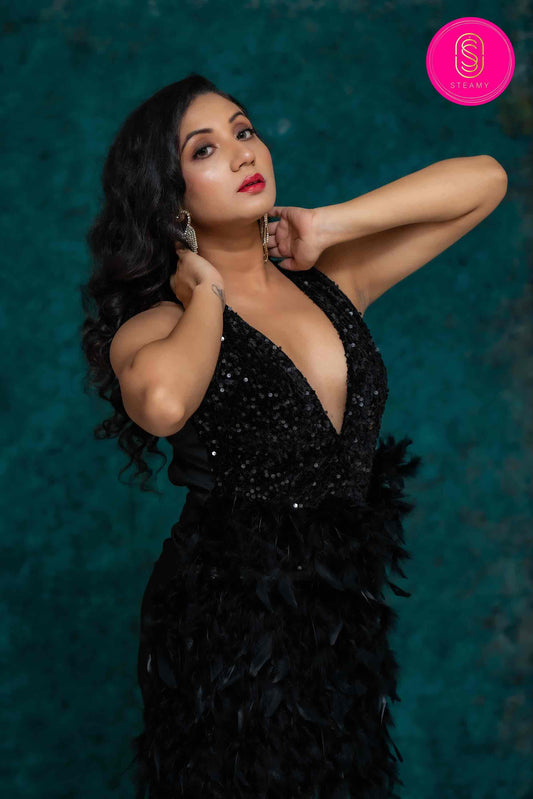 Black Feather Dress